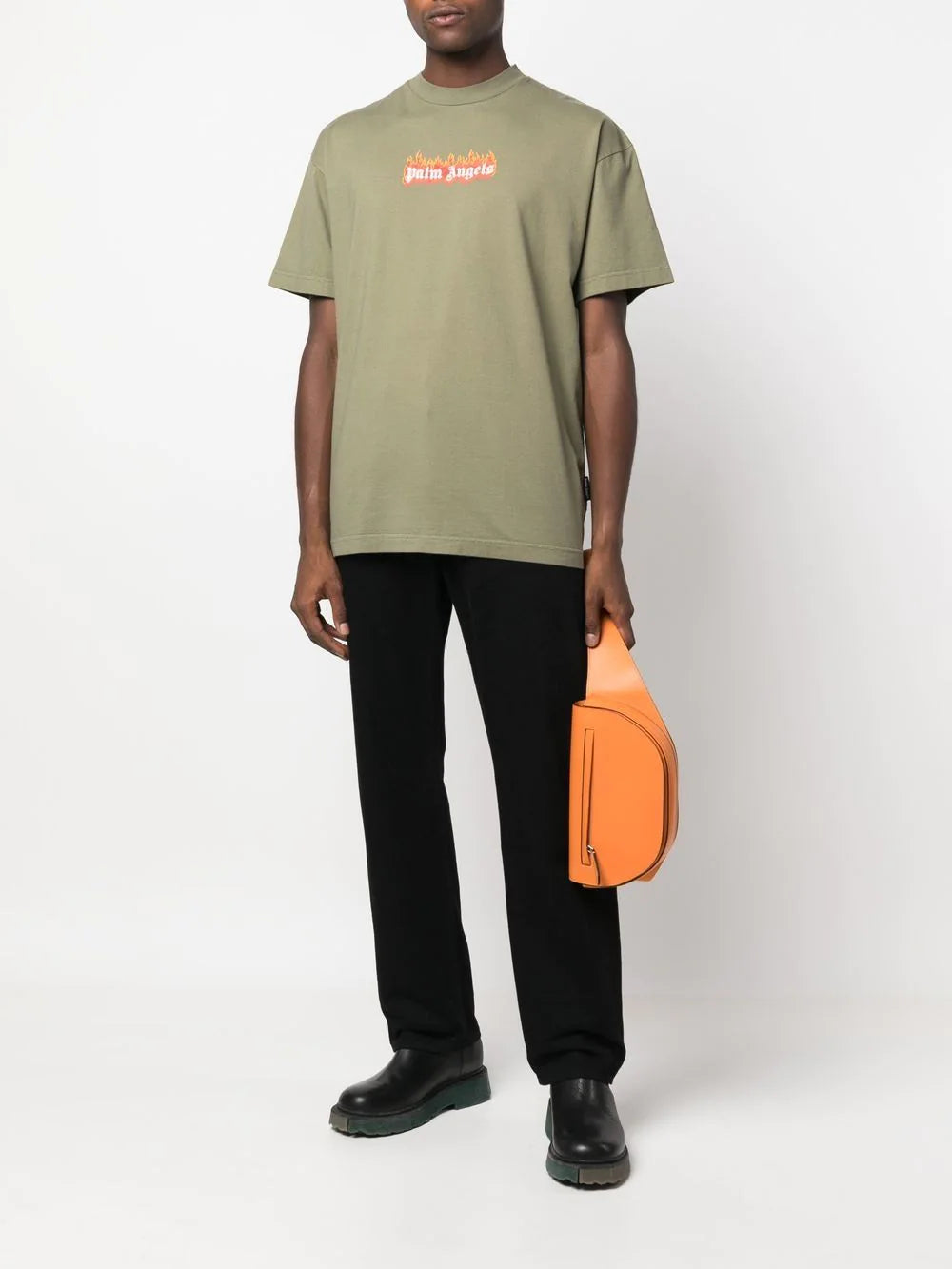 Palm Angels Burning Logo-print crew-neck T-shirt
