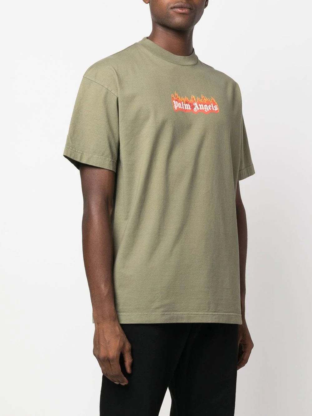Palm Angels Burning Logo-print crew-neck T-shirt