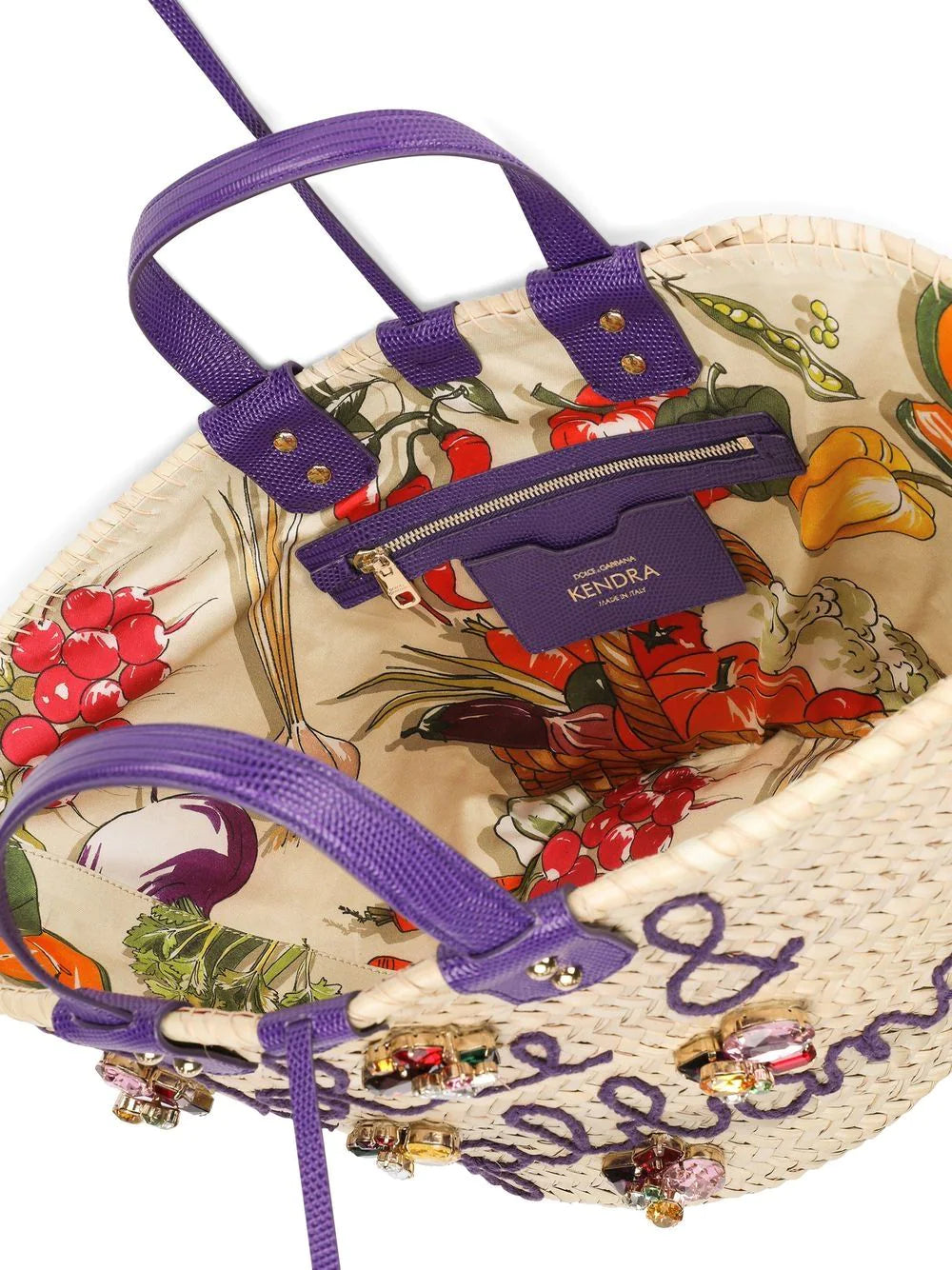 Dolce & gabbana logo-embroidered raffia tote bag