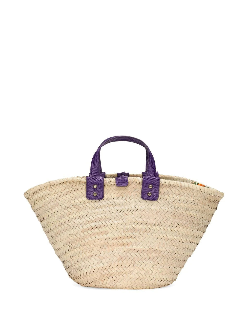 Dolce & gabbana logo-embroidered raffia tote bag