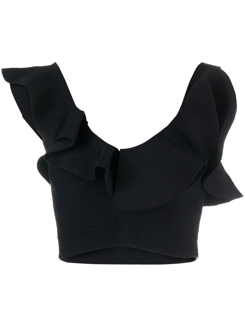 Alexander McQueen  gathered-neckline cropped top