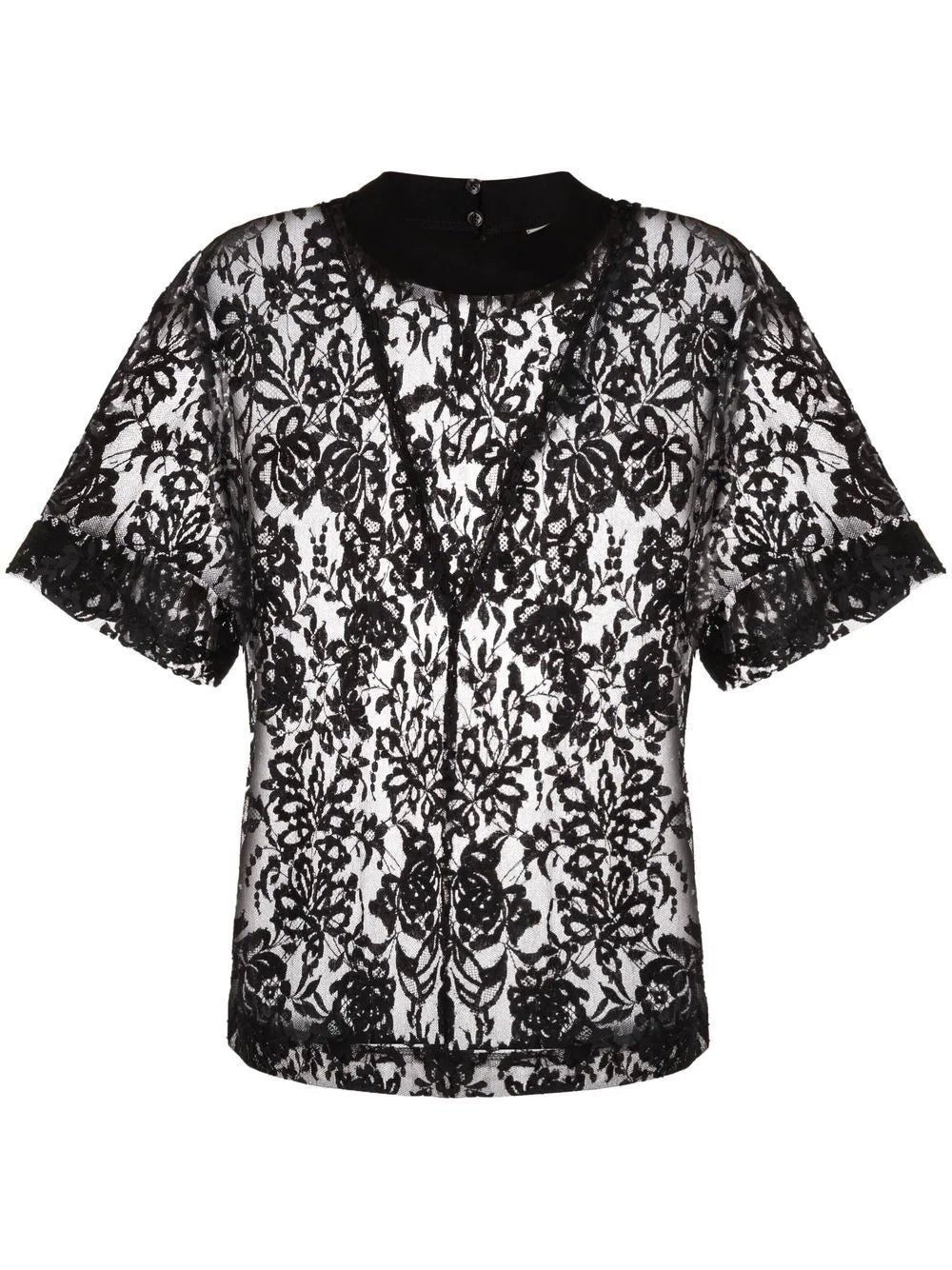 Alexander McQueen  floral-lace short-sleeve top