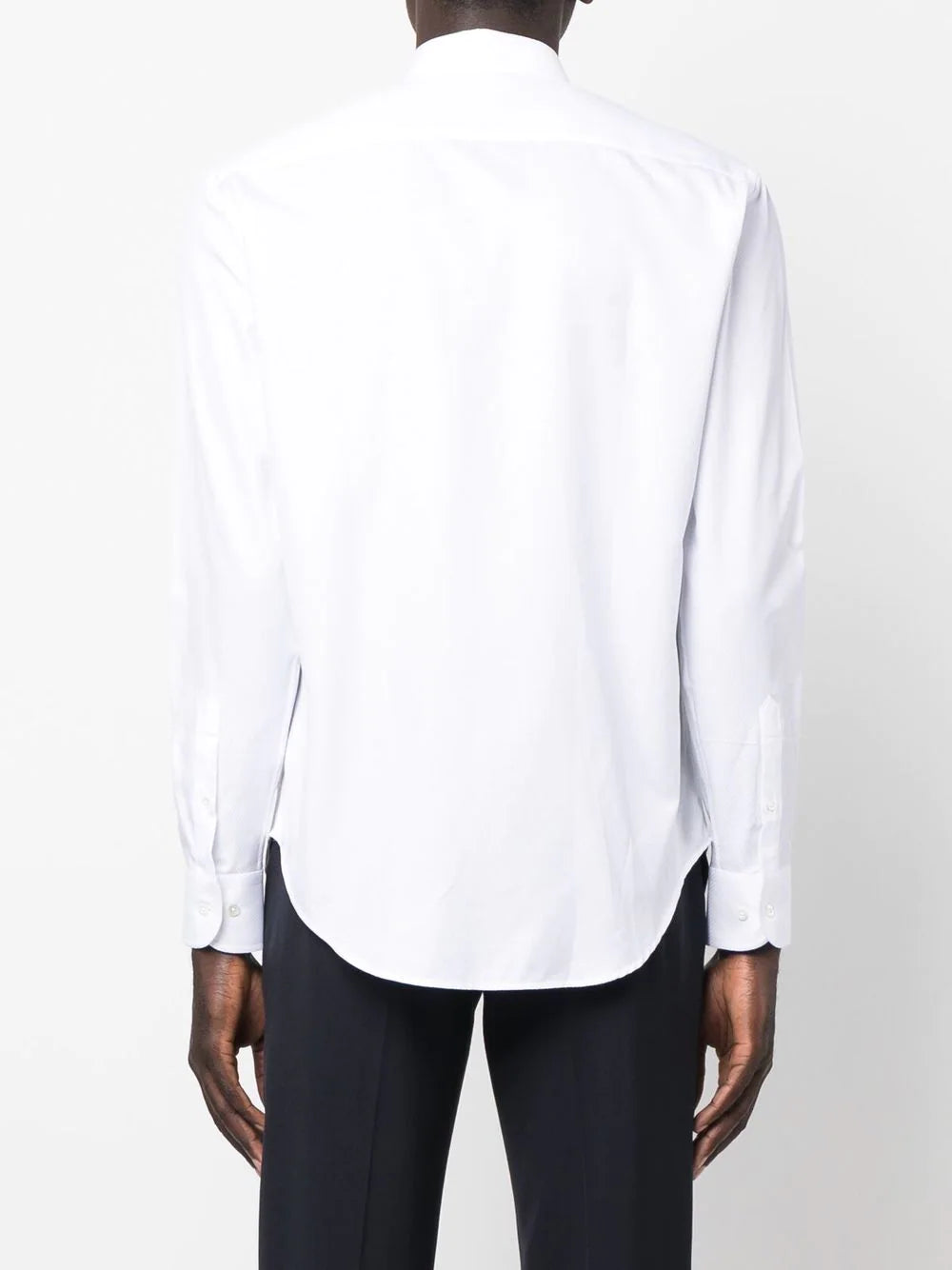Emporio Armani curved-hem cotton shirt