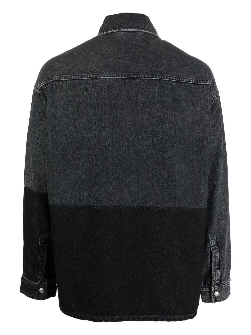 Calvin Klein logo-patch panelled denim shirt