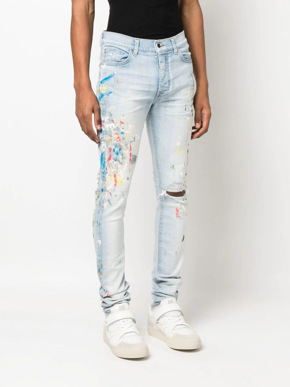 Amiri paint-splatter skinny jeans