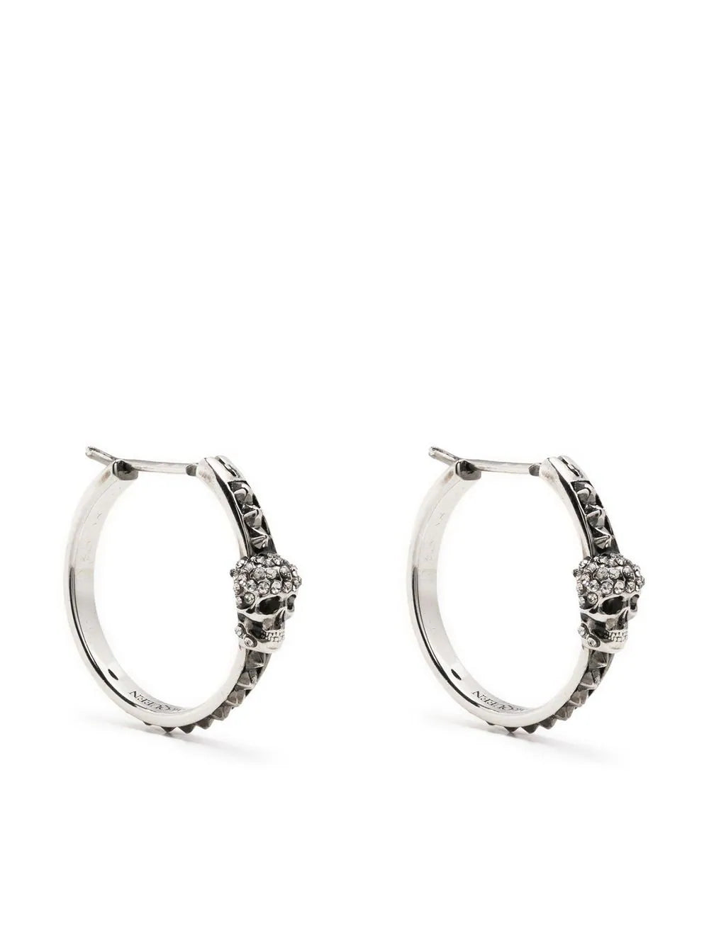 Alexander McQueen  skull crystal-embellished hoop earrings