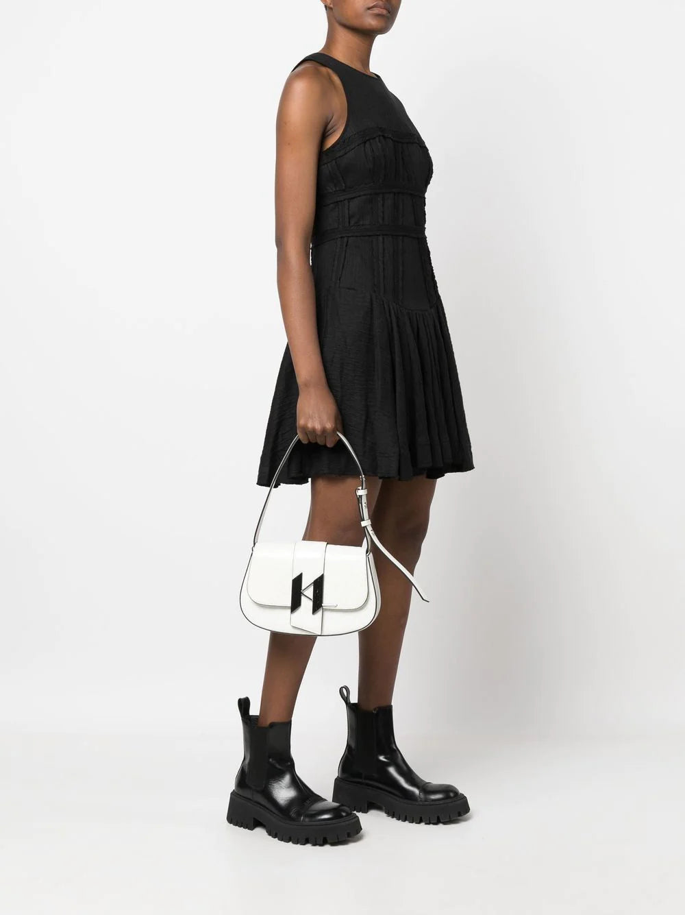 Karl Lagerfeld K/Saddle leather shoulder bag