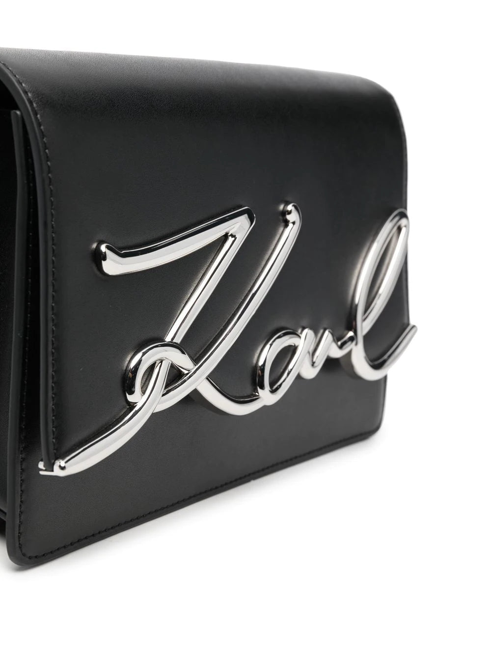 Karl Lagerfeld K/Signature leather shoulder bag