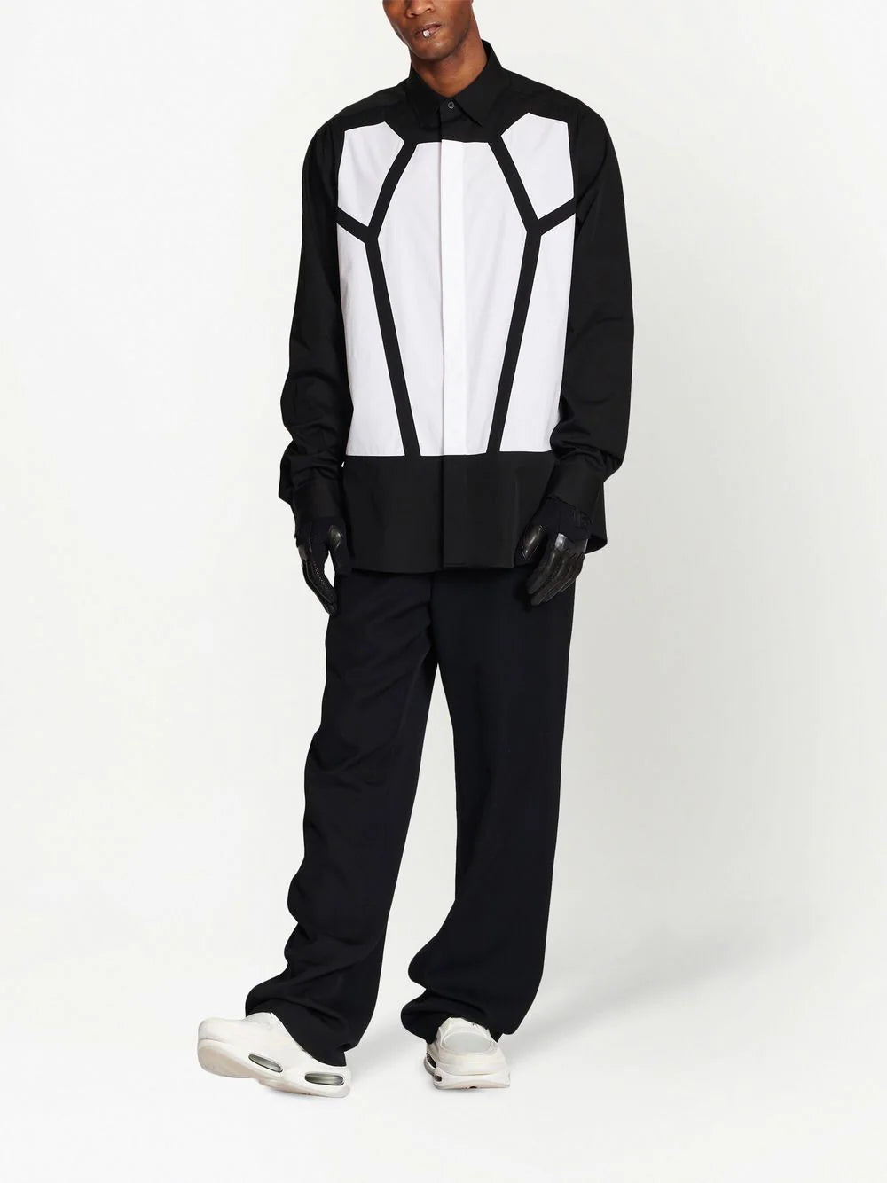 Balmain two-tone panelled shirt