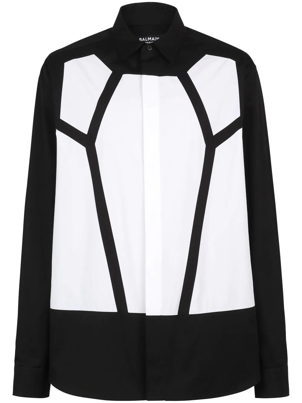 Balmain two-tone panelled shirt