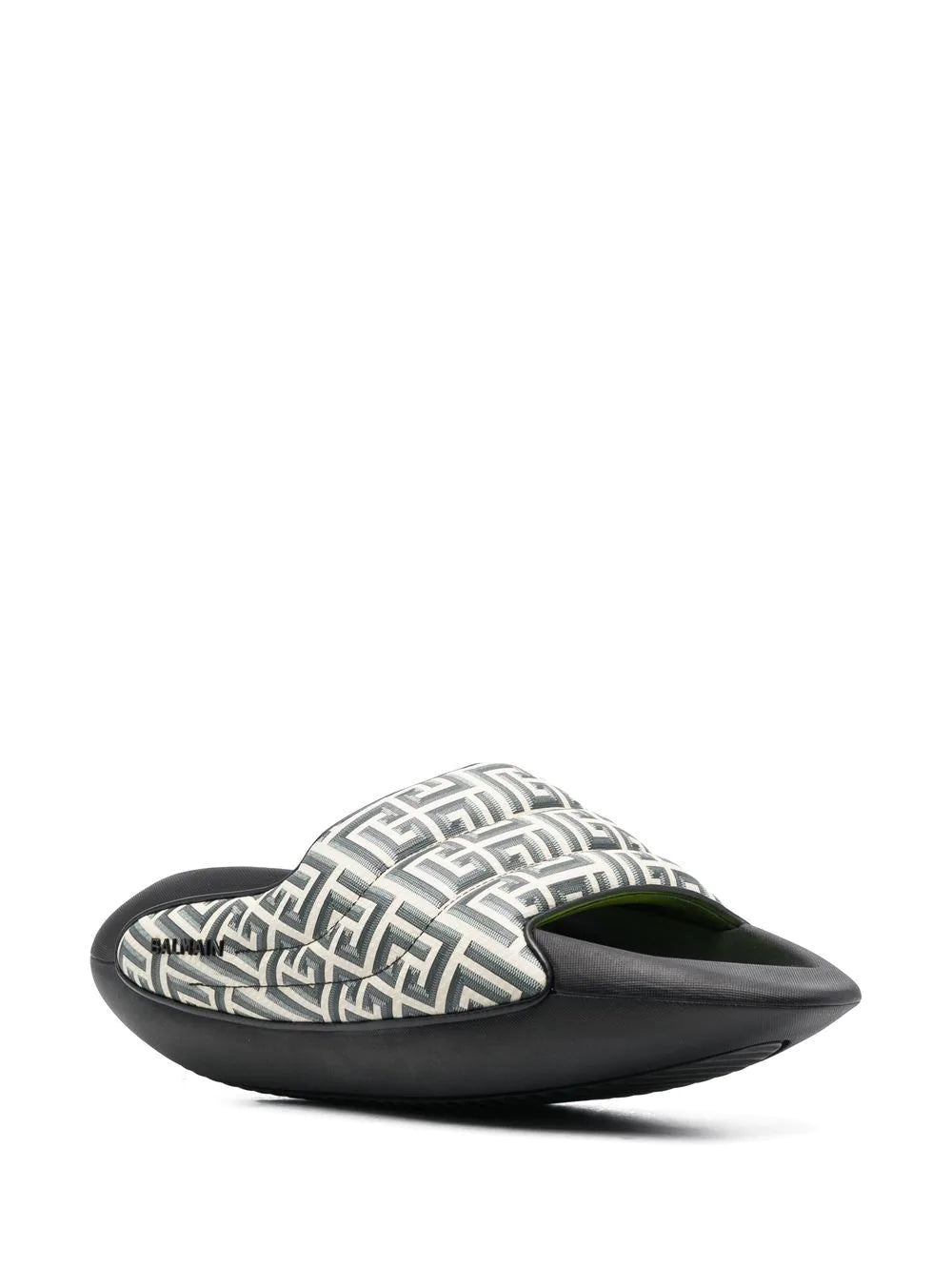 Balmain monogram-print padded slides