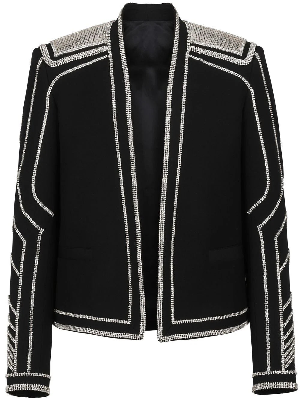 Balmain  rhinestone-embellished cotton blazer