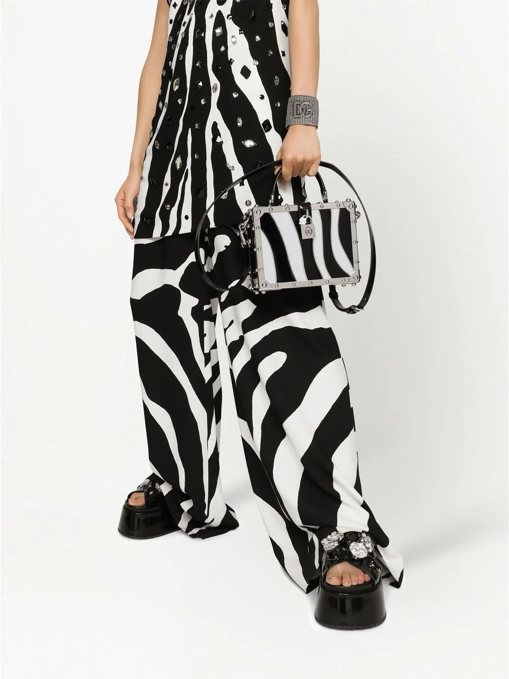 Dolce & gabbana Dolce Box zebra-print top-handle bag
