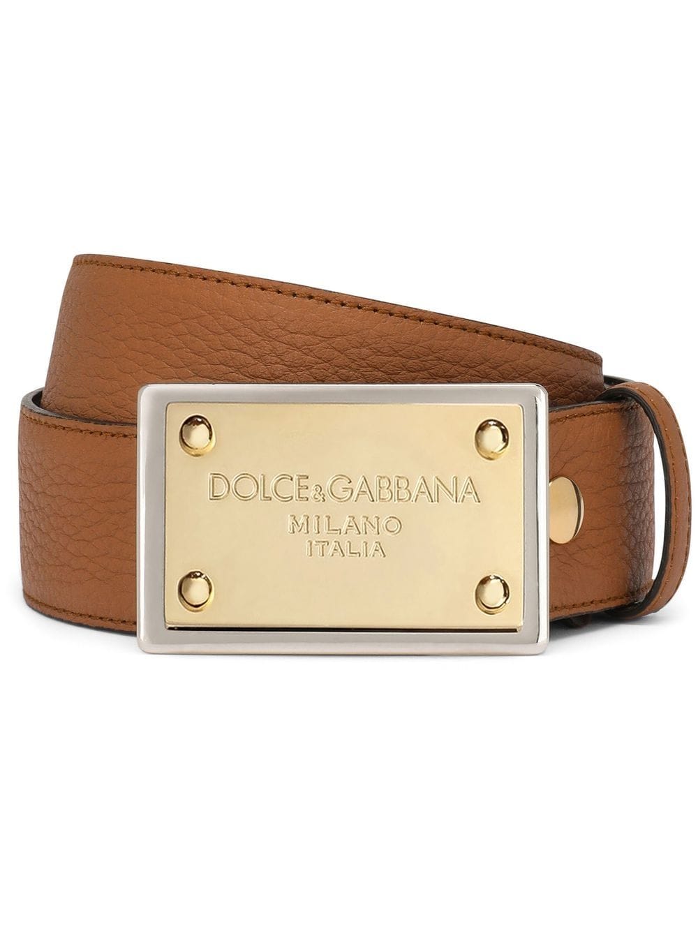 Dolce & gabbana logo-plaque leather belt