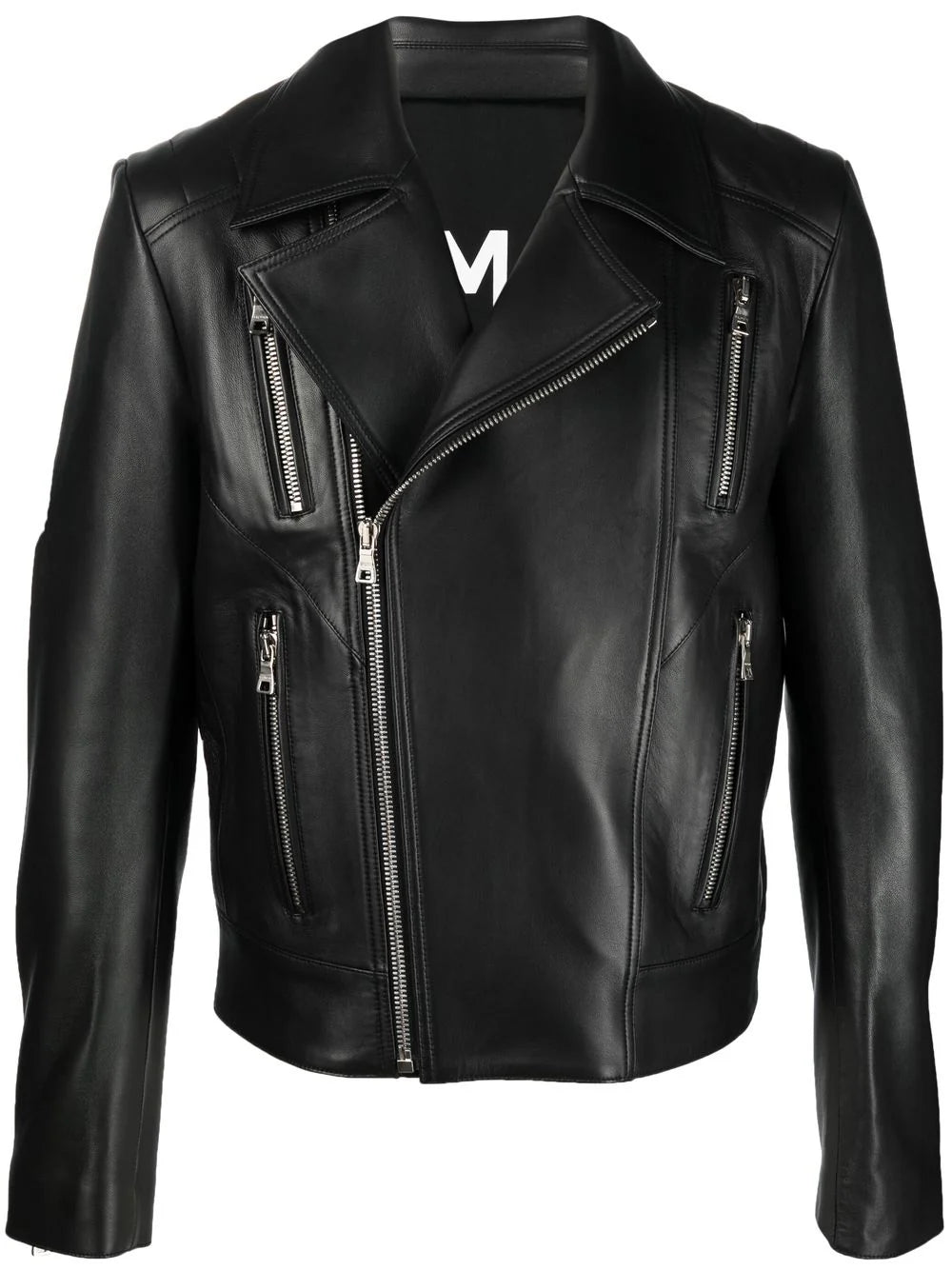 Balmain zip leather jacket