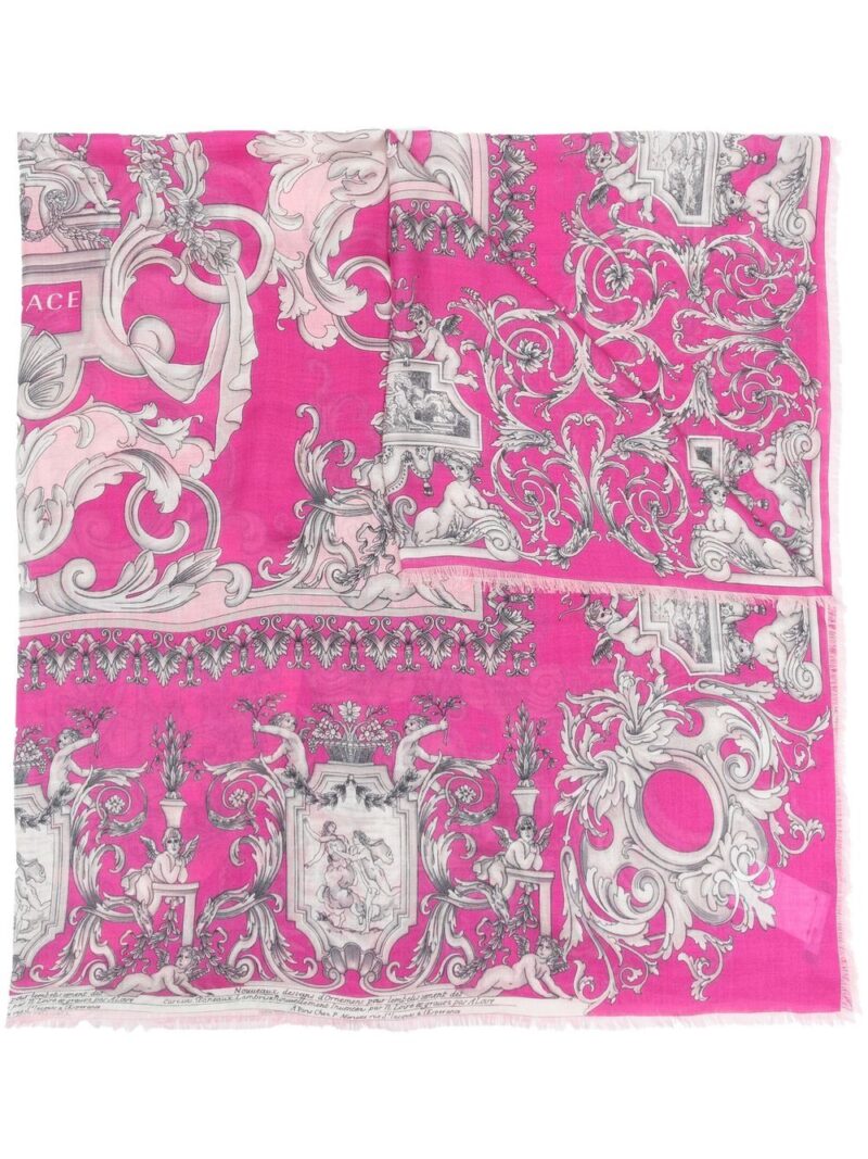 Versace  logo wool-silk scarf