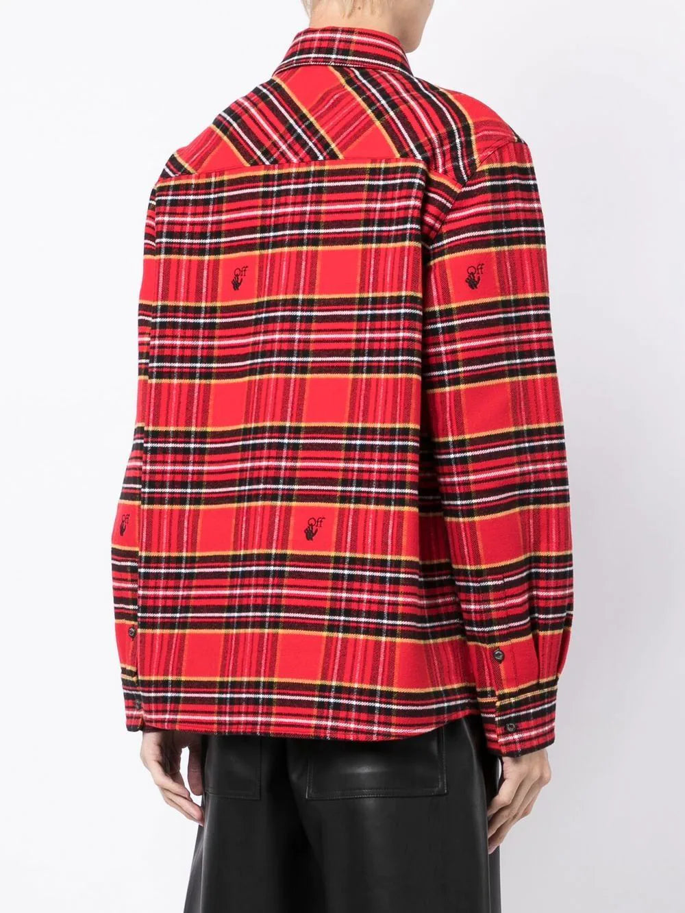 Off-white tartan-check logo-embroidered shirt