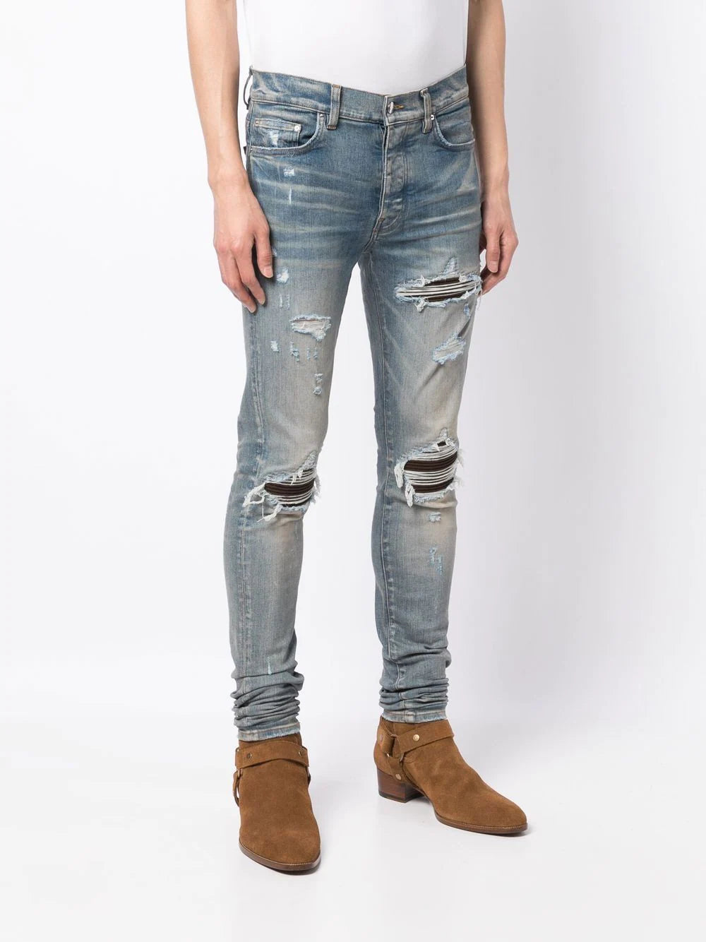 Amiri ripped skinny-cut jeans