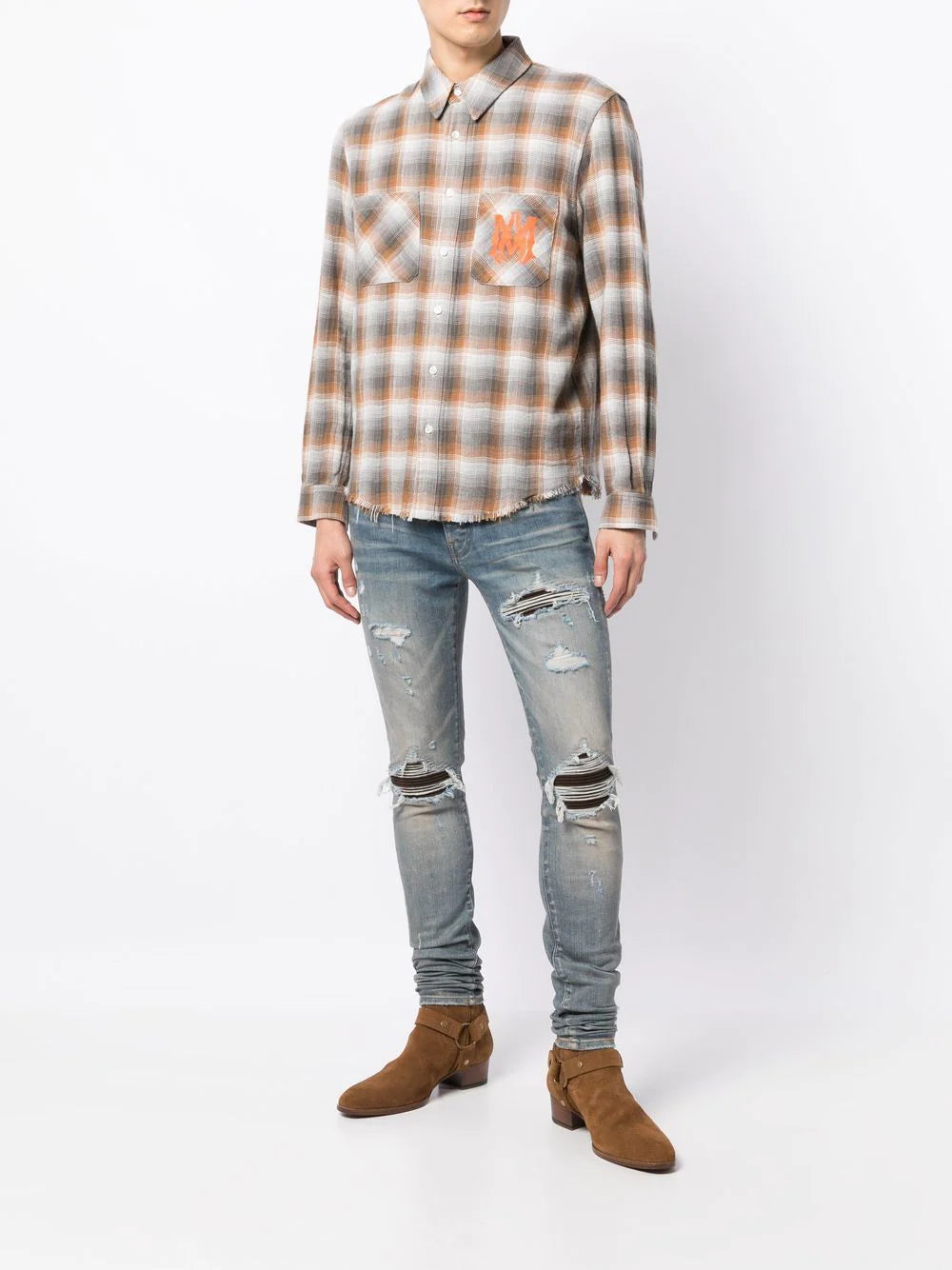 Amiri ripped skinny-cut jeans