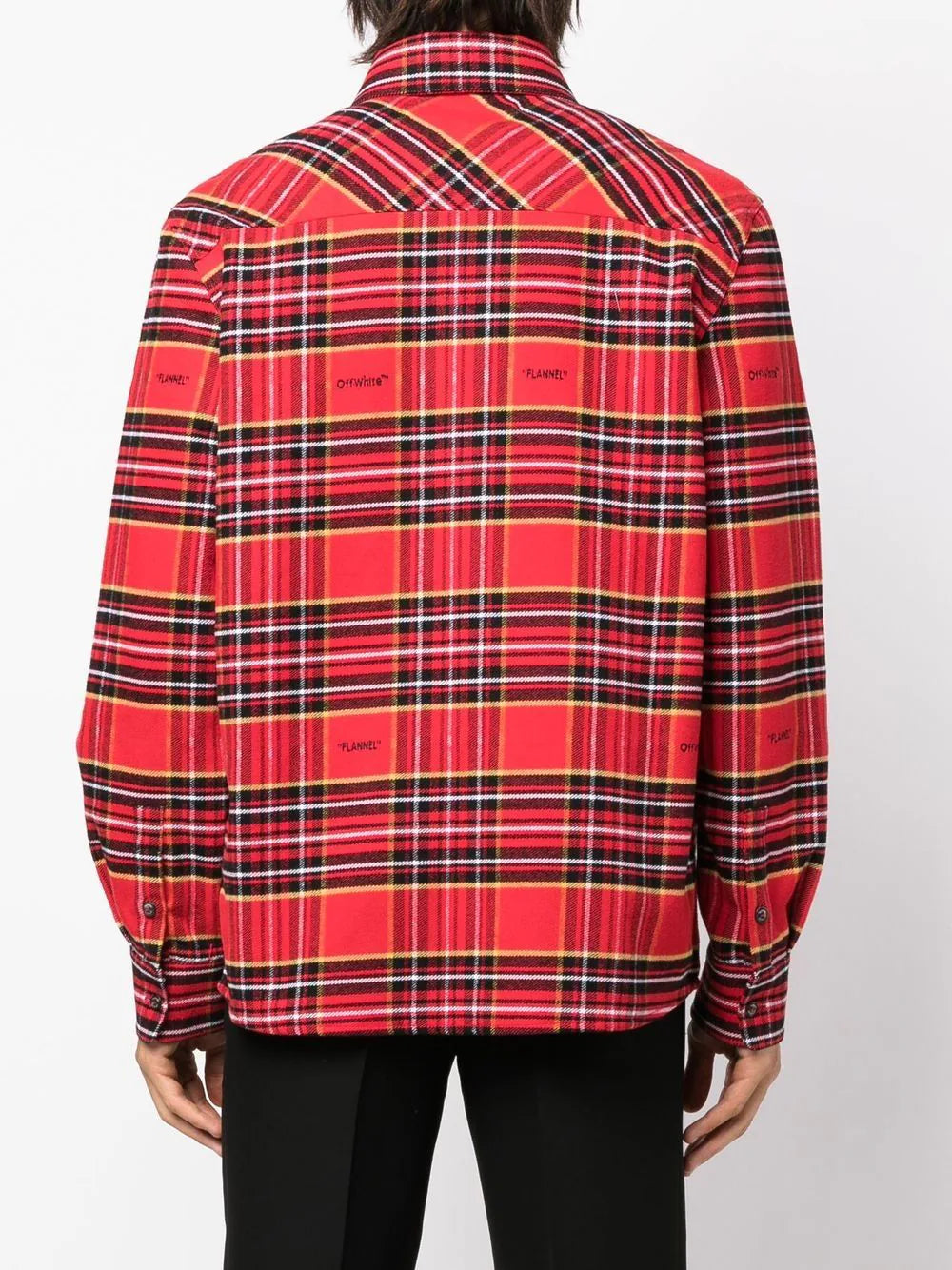 Off-white tartan-check logo-embroidered shirt