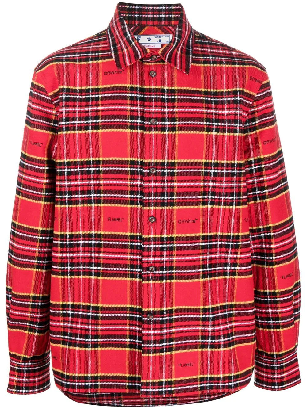 Off-white tartan-check logo-embroidered shirt