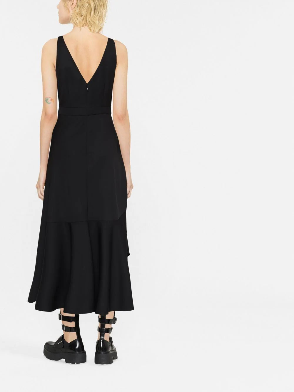 Alexander McQueen  V-neck wool mid-length dress