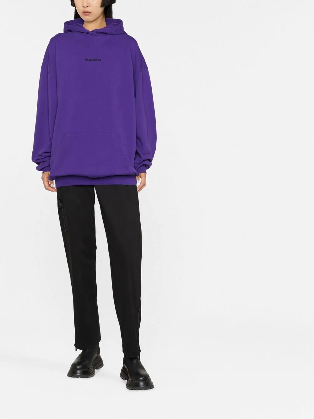 Balenciaga  embroidered-logo oversized hoodie
