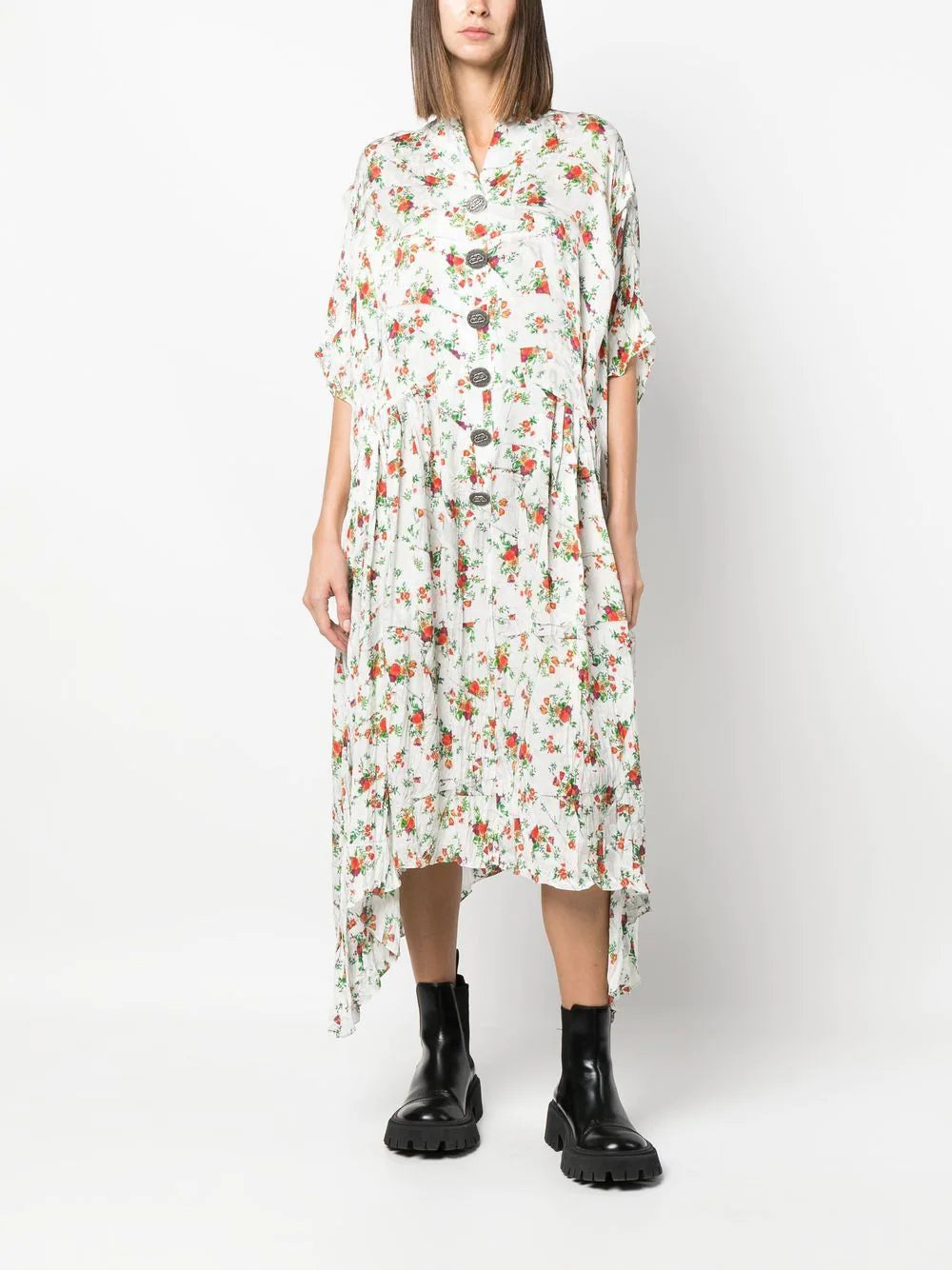 Balenciaga  floral-print midi dress