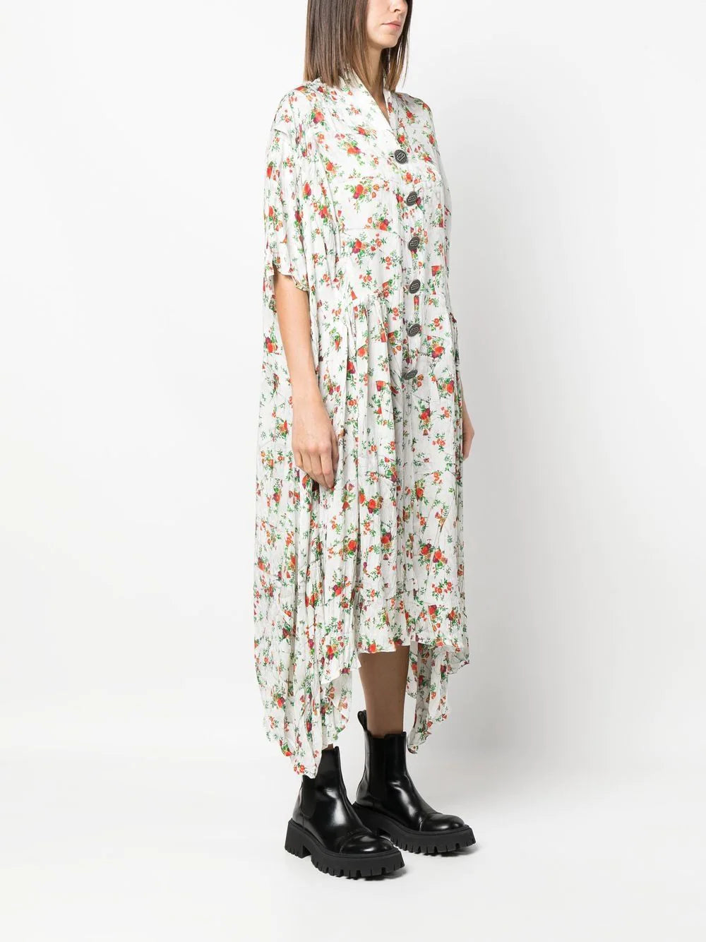Balenciaga  floral-print midi dress
