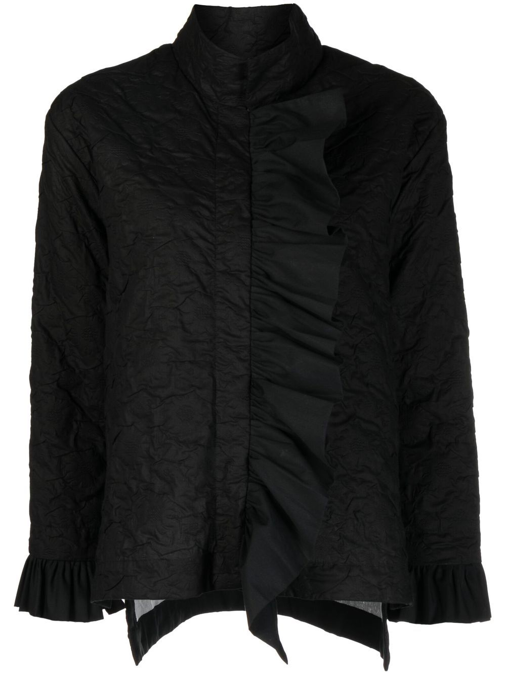 Bambah  floral-jacquard ruffled jacket