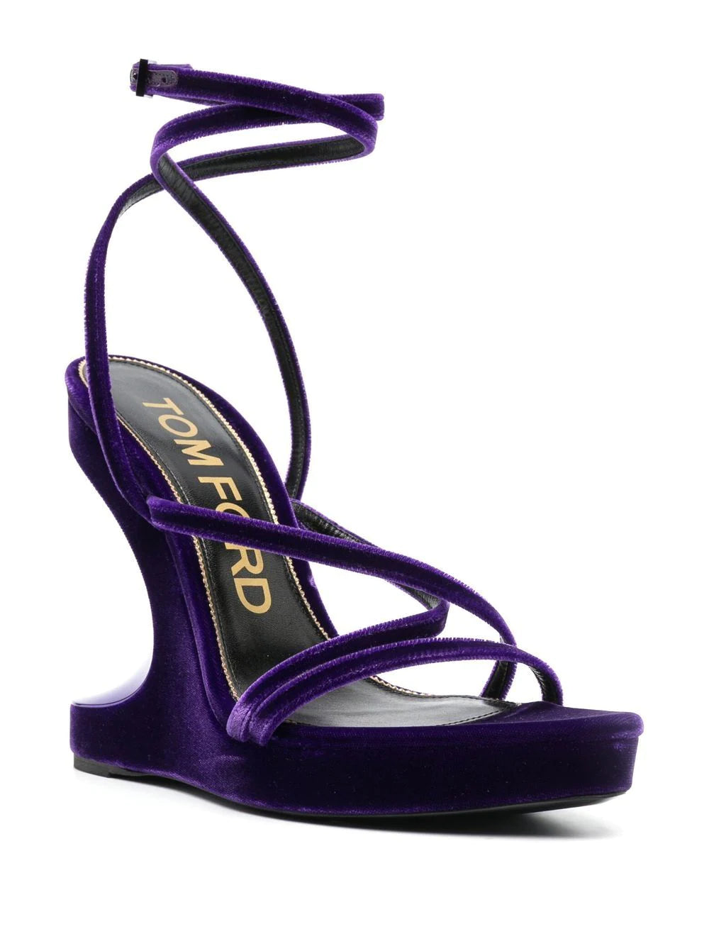 Tom Ford 130mm wedge velvet sandals