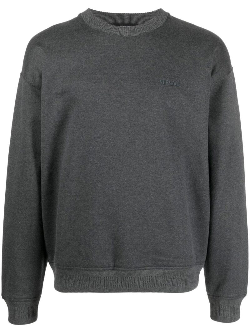Versace  logo-embroidered crewneck jumper