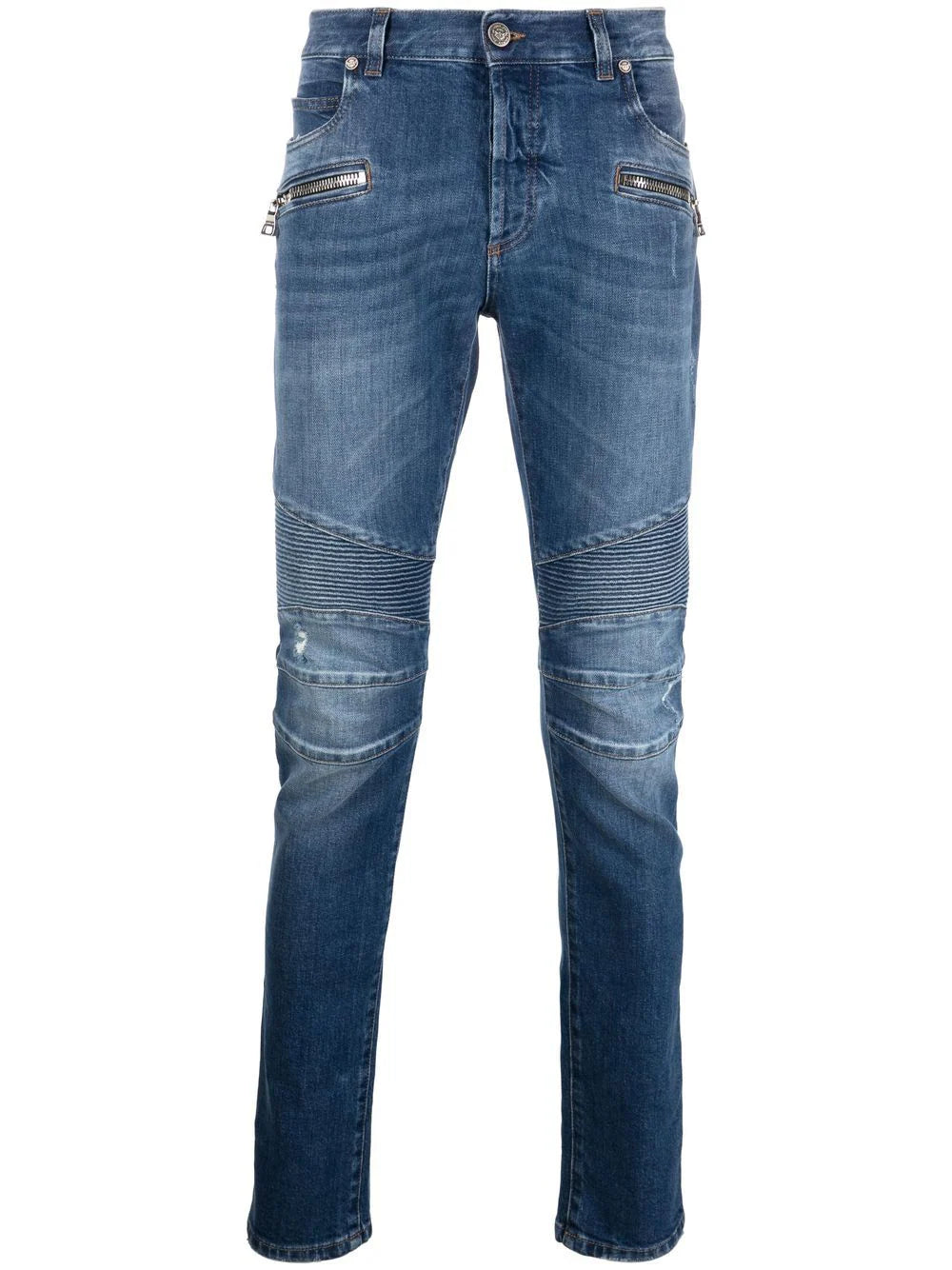 Balmain  ribbed-detail skinny jeans