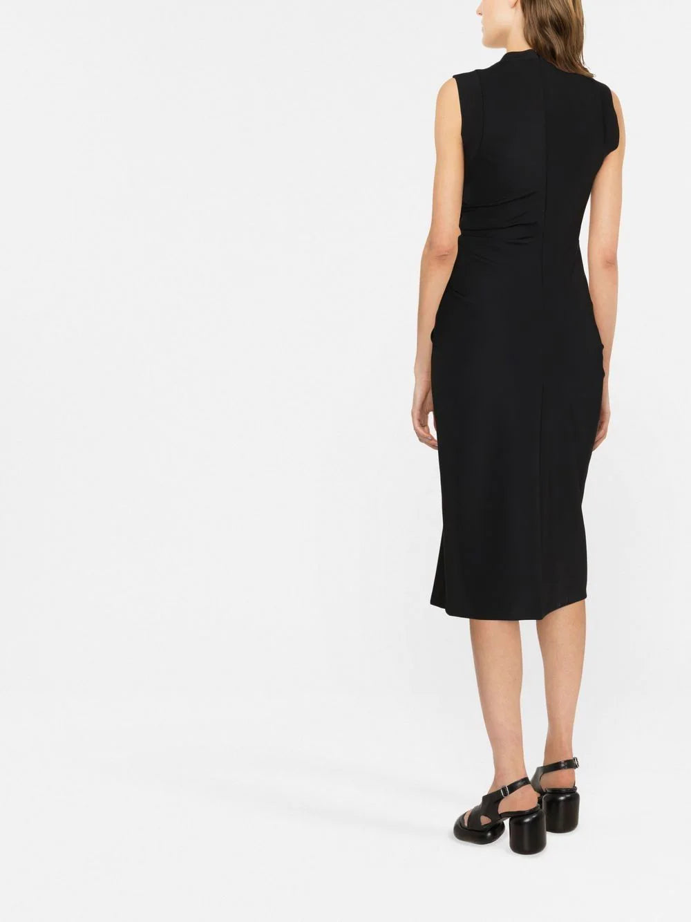 Alexander McQueen  side ruched-detail midi dress