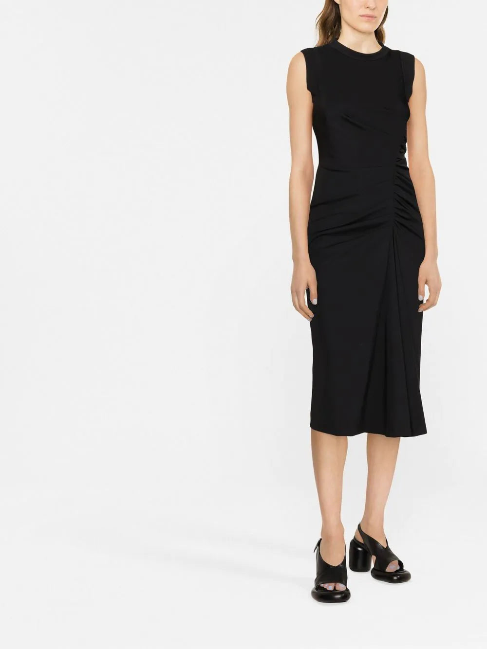 Alexander McQueen  side ruched-detail midi dress