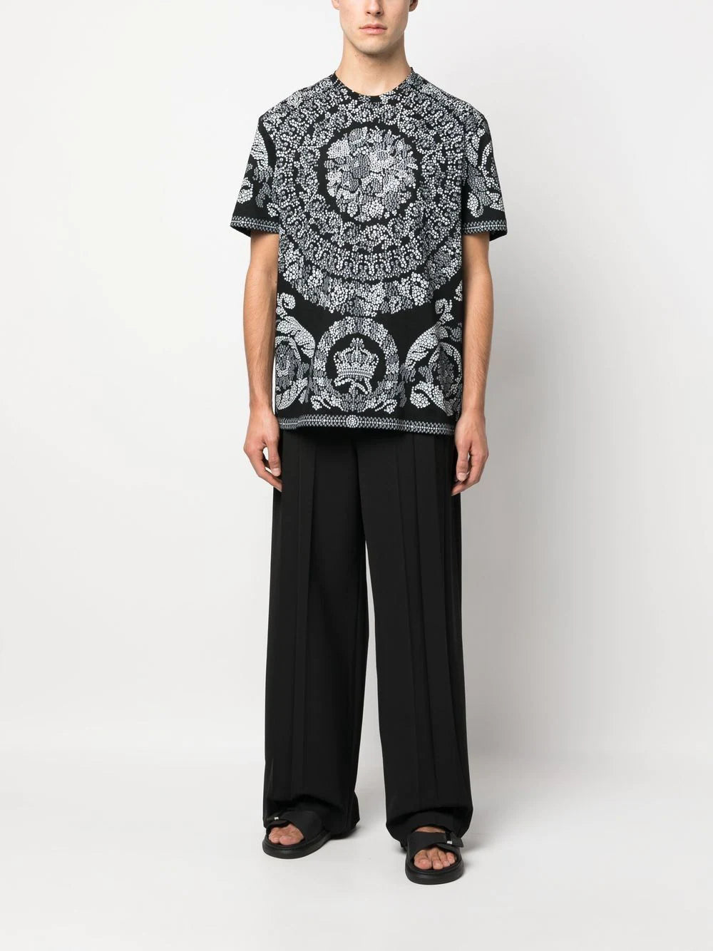 Versace  Barocco-print organic cotton T-shirt