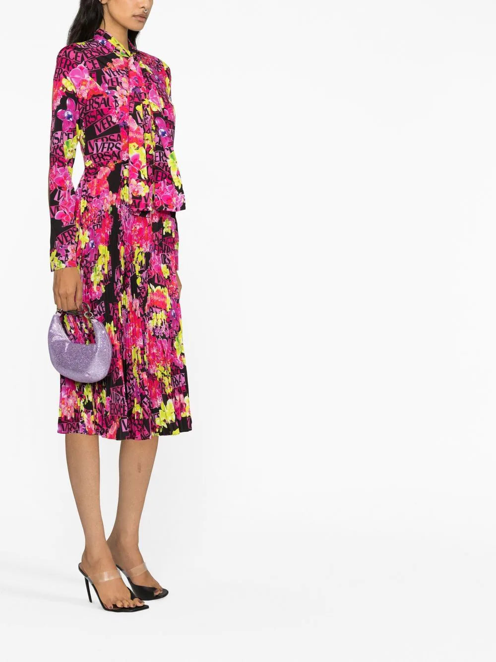 Versace  floral-print midi dress
