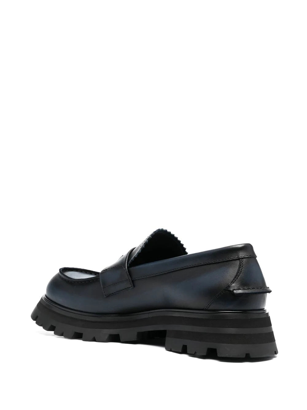 Alexander McQueen ridged swirl-design leather loafers