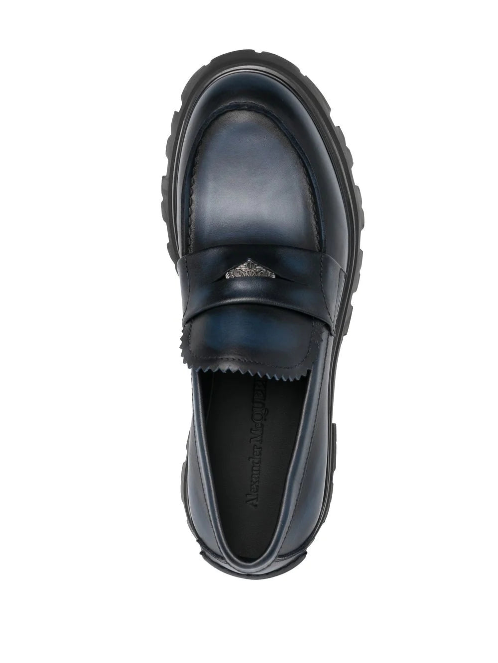 Alexander McQueen ridged swirl-design leather loafers
