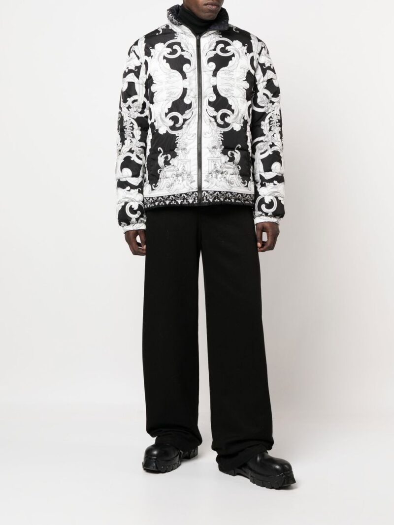 Versace brocade-print reversible padded jacket