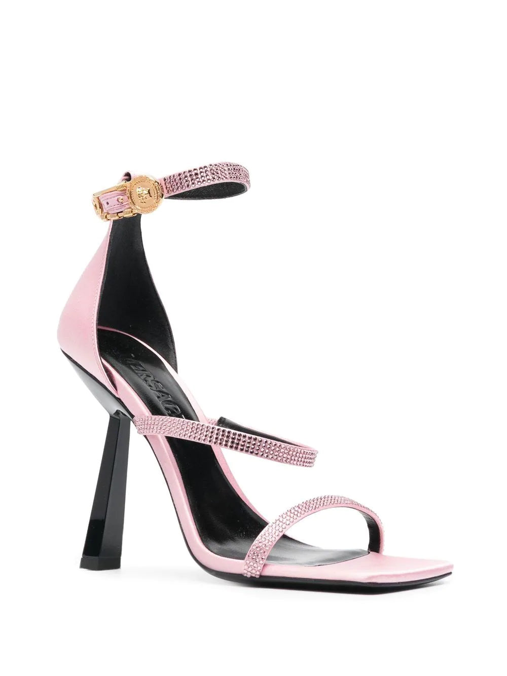 Versace  Crystal Safety Pin 125mm sandals