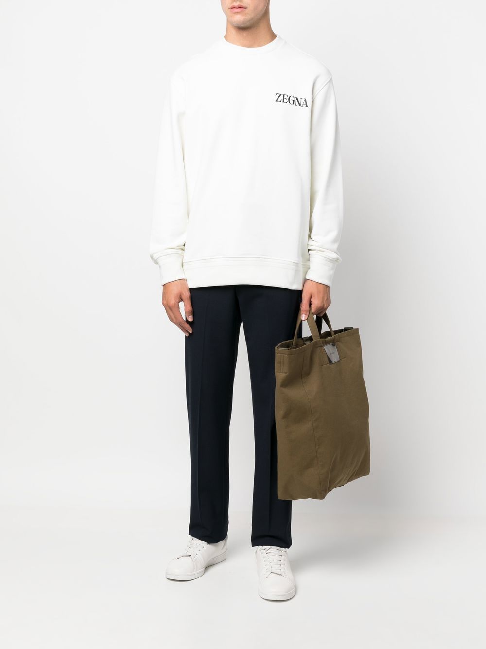 Zegna chest logo-print detail sweatshirt