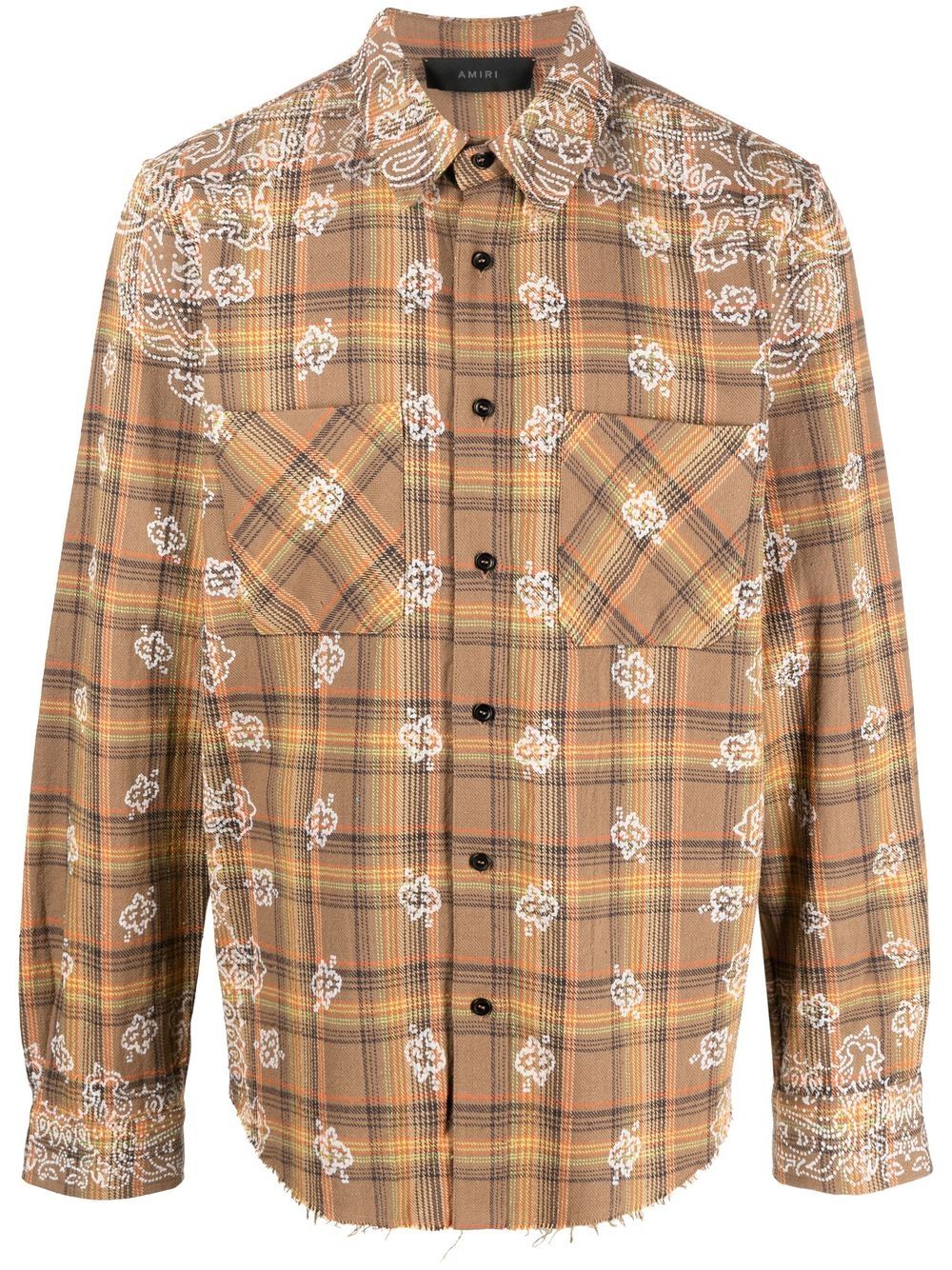AMIRI Bleach Banana Plaid paisley shirt