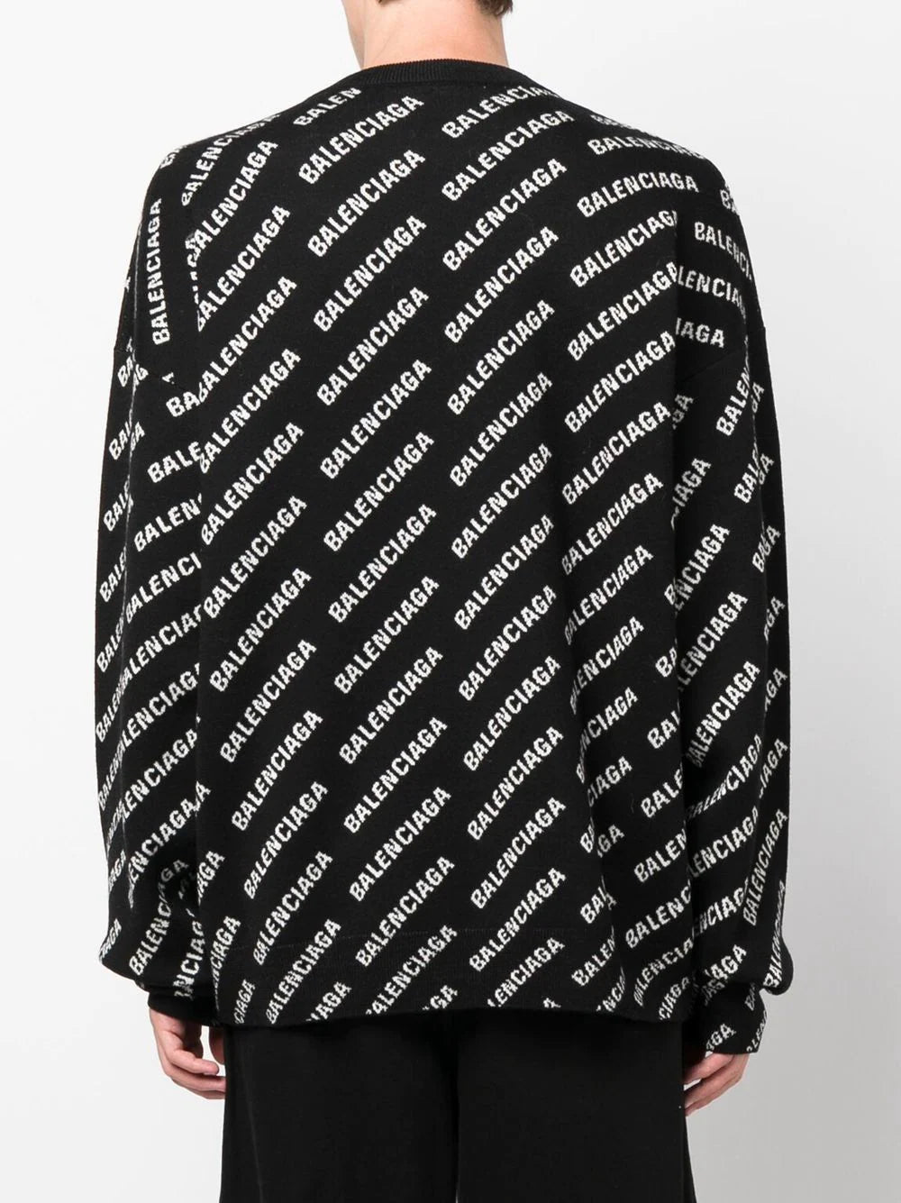 Balenciaga  all-over intarsia-knit logo jumper