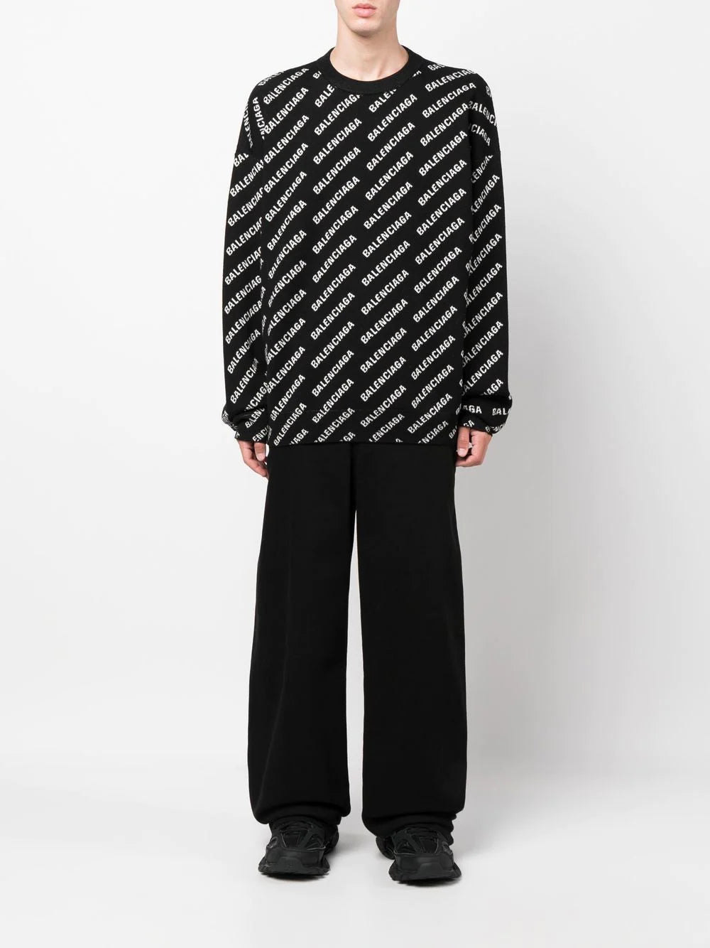 Balenciaga  all-over intarsia-knit logo jumper
