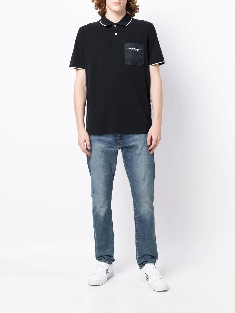 Armani Exchange logo polo shirt