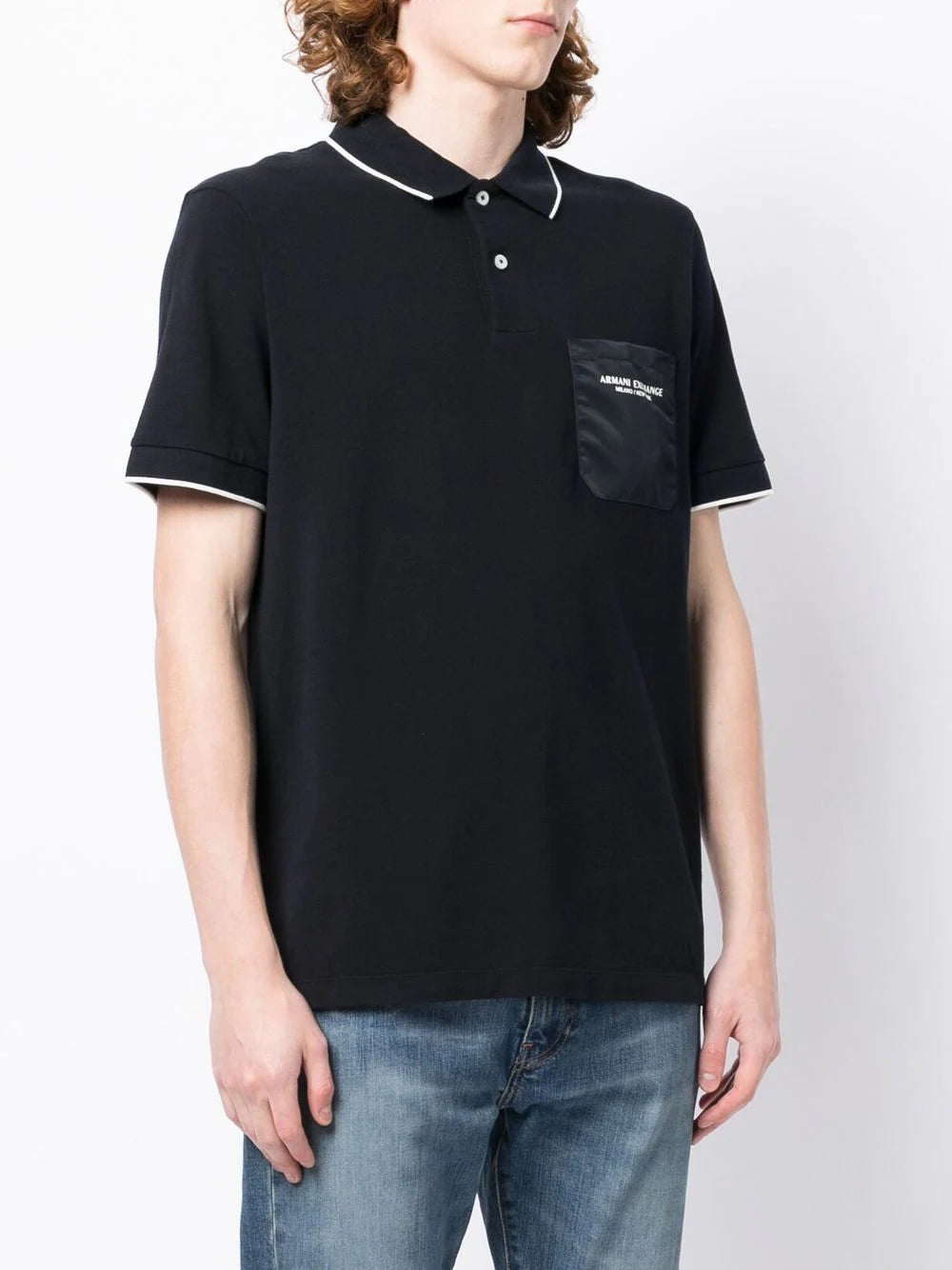 Armani Exchange logo polo shirt