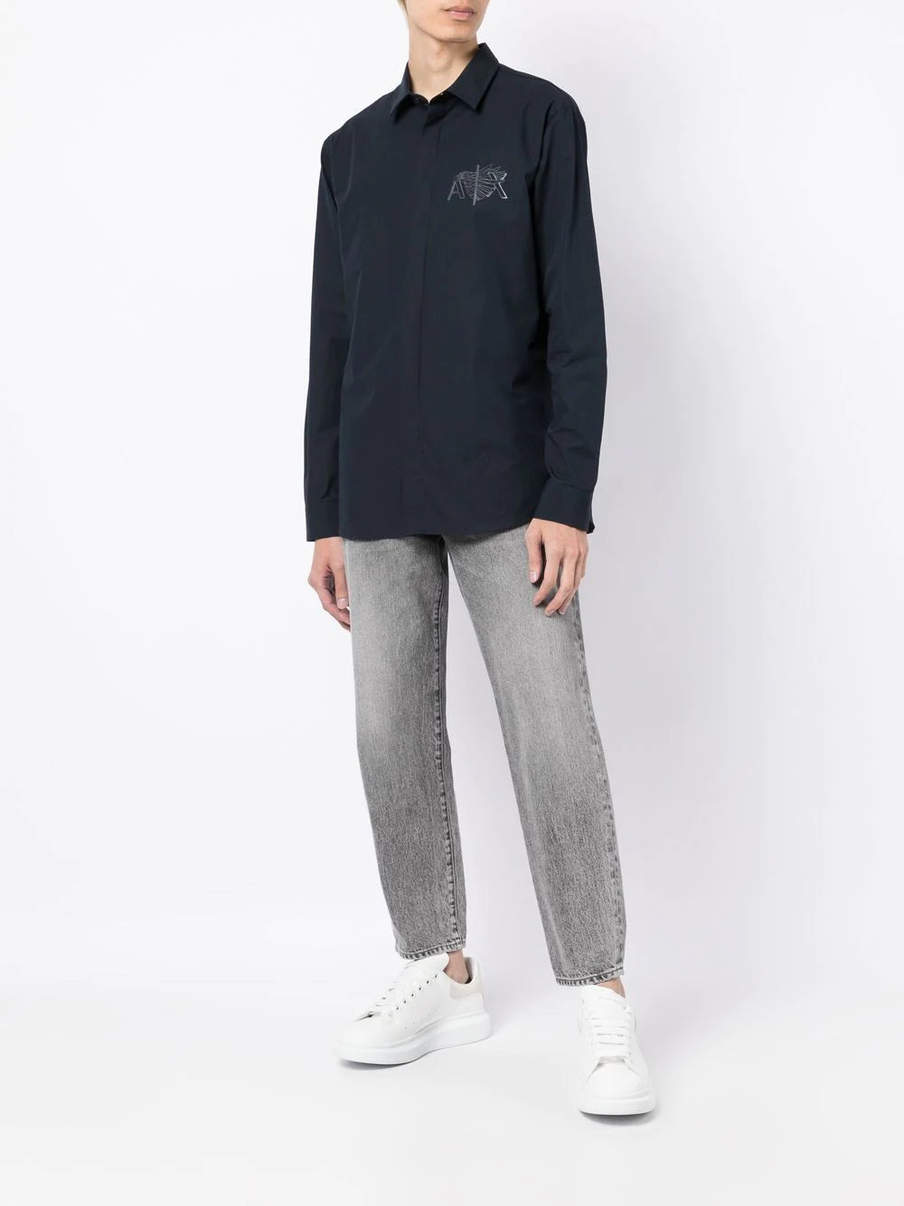 Armani Exchange logo-print cotton shirt
