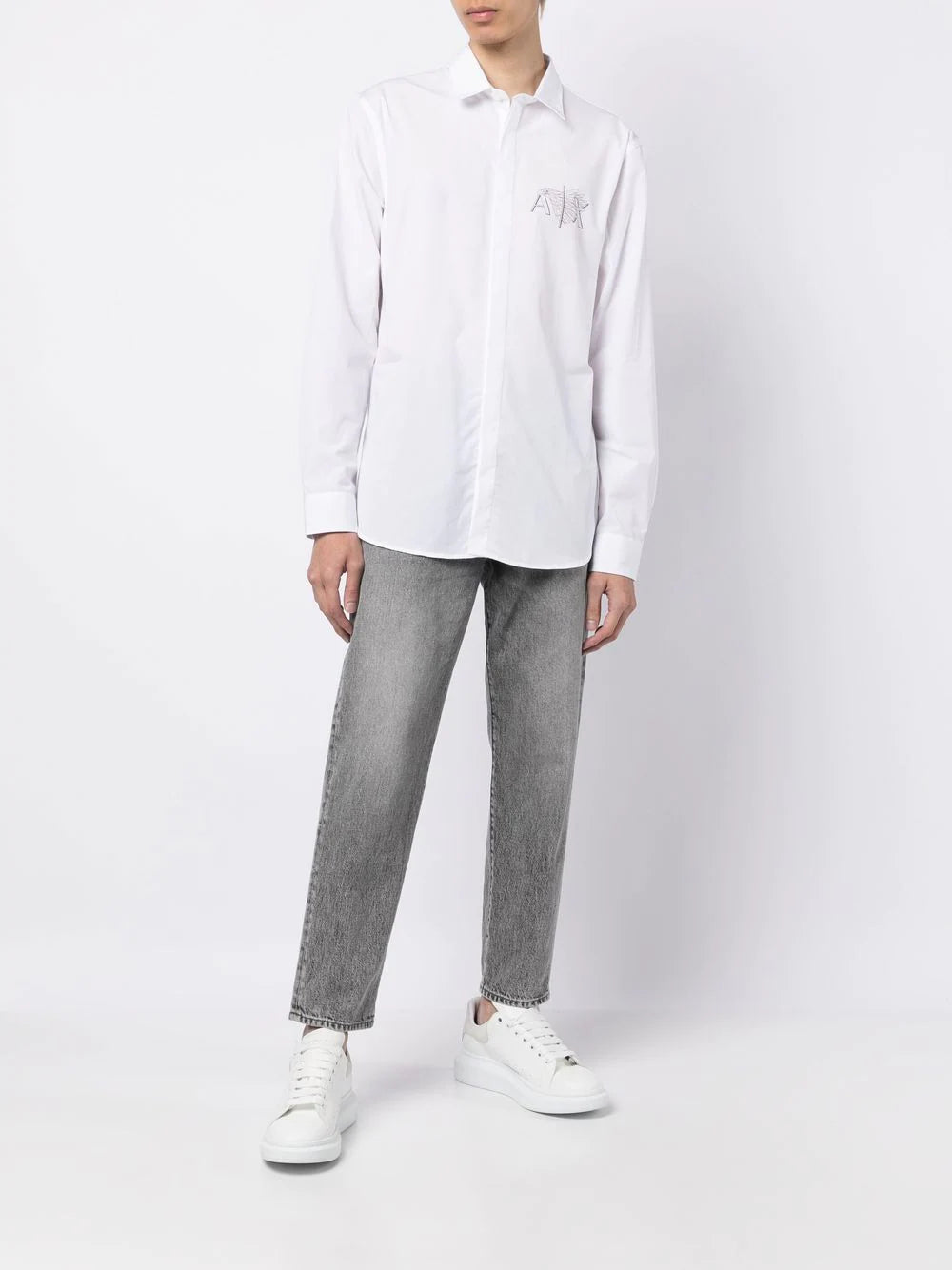Armani Exchange logo-print cotton shirt