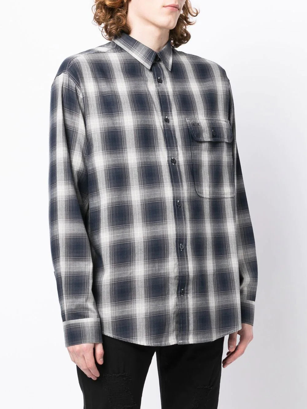 Armani Exchange check button-down shirt